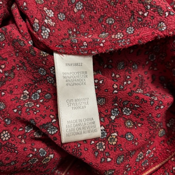 MAX STUDIO | Beautiful Red Floral Boho Tiered Dress size Small - Picture 11 of 12